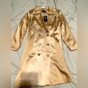 Bebe champagne satin blazer dress
